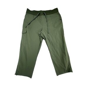 Eddie Bauer Women Pants Size 12/XL  Olive Green/teal Nylon  Hiking‎ Capri Lot 2
